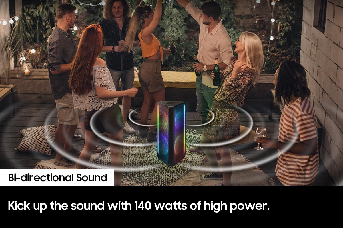 SAMSUNG MX-ST5CB High Power Wireless Bluetooth Sound Tower Speaker - 400W RMS, Deep Bass, Party, Outdoor, Home Theater (2022 Model) - Perfect for Backyard Parties, DJ Events & Home Audio Systems