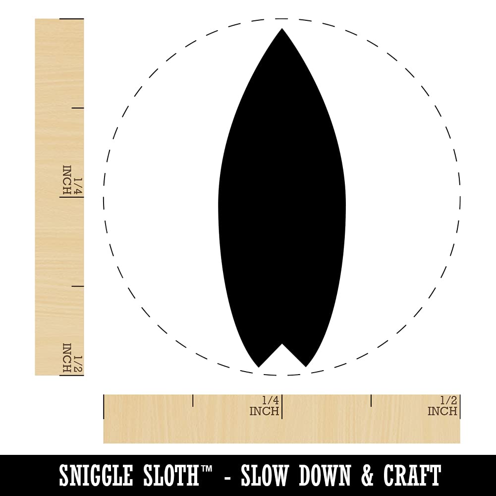 1/2 Inch Mini Self-Inking Rubber Stamp with Red Ink - Perfect for Crafting, Scrapbooking, Planner Decoration & DIY Projects - Surfboard Design for Beach-Themed Art
