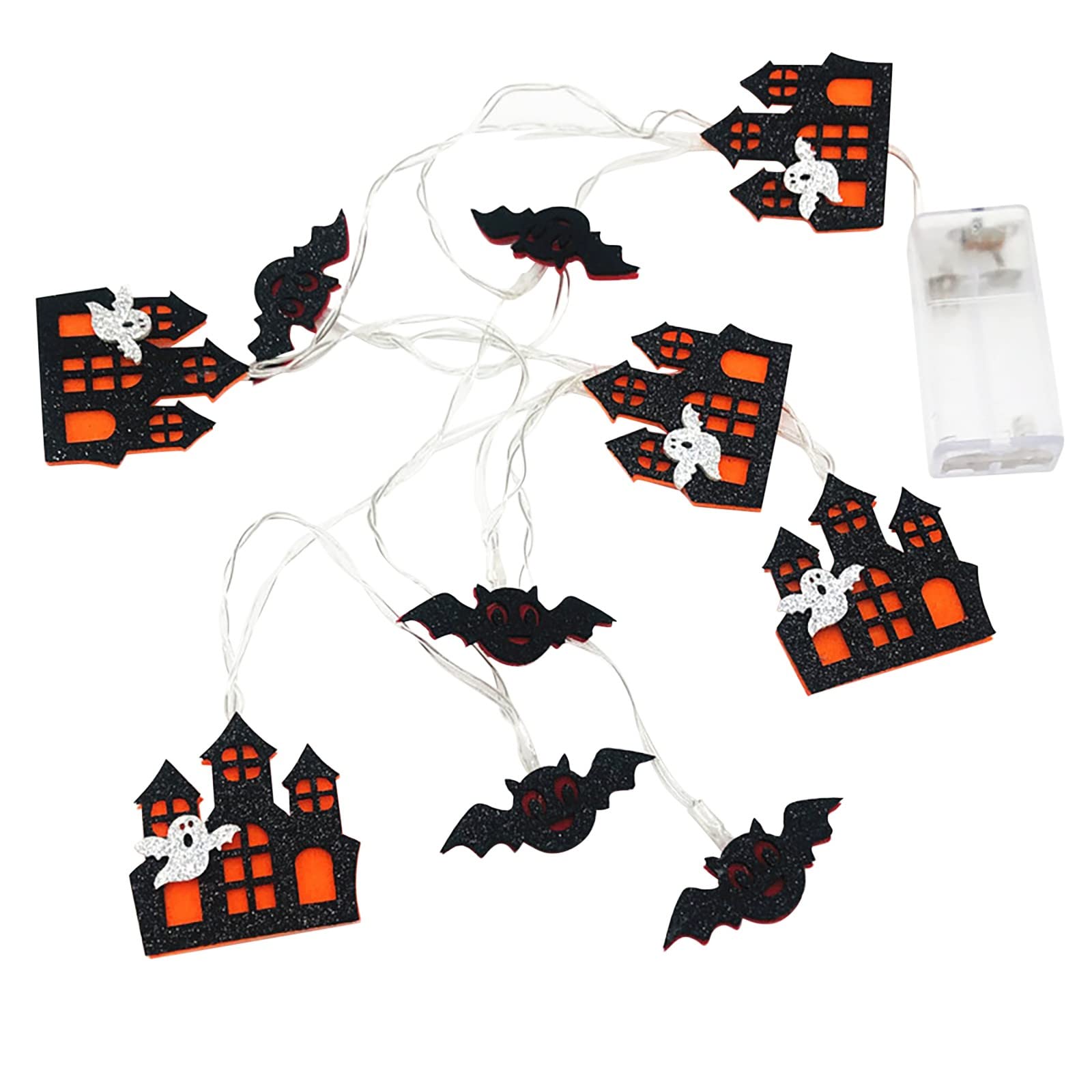 Halloween LED String Lights - Battery Operated Waterproof Fairy Lights for Backyard, Fence, Porch, Trees - Indoor/Outdoor Party Decorations (80s Theme, One Size) - Perfect for Halloween Parties, Home Decor & Outdoor Lighting