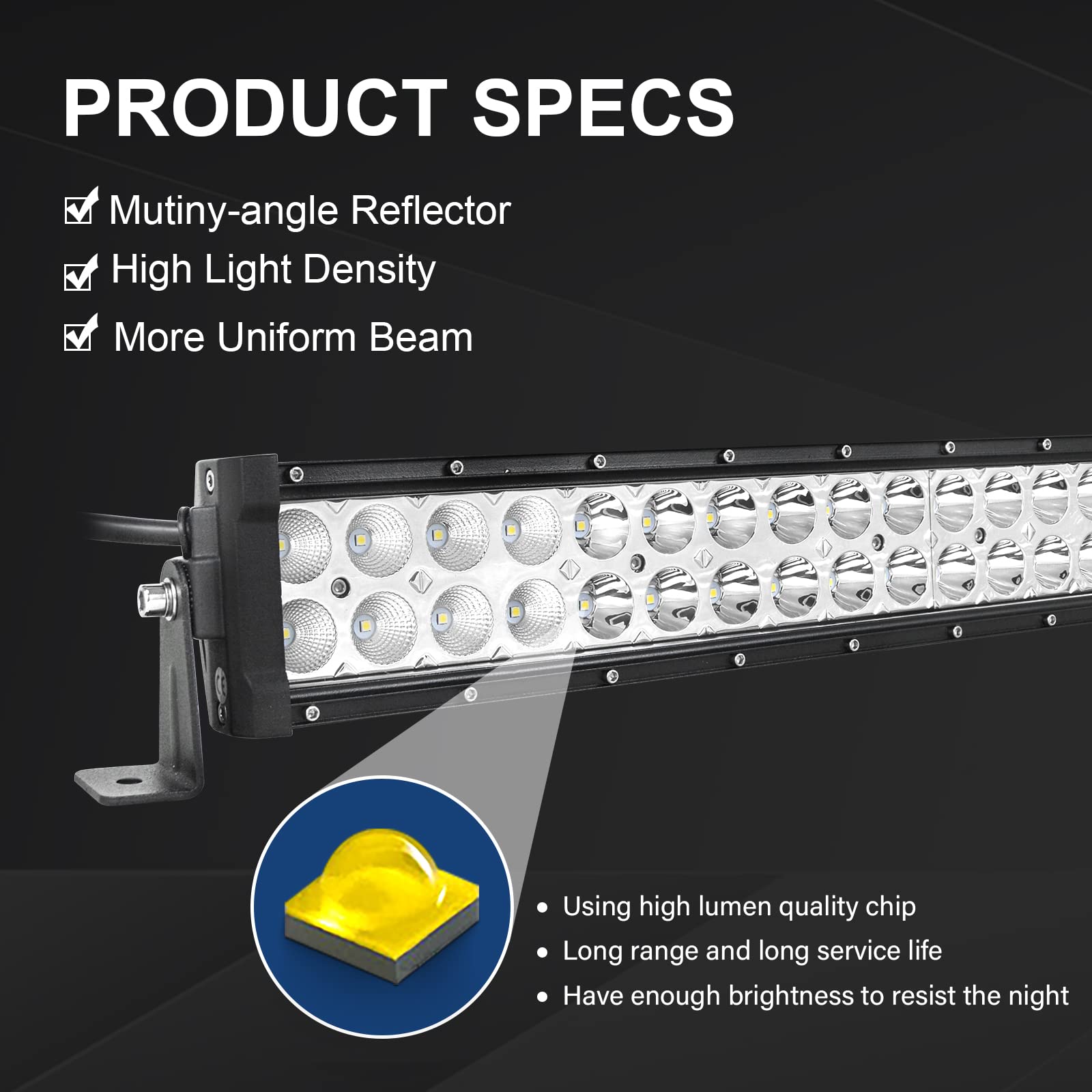 SKYWORLD 42 Inch Curved LED Light Bar 240W - Ultra Thin Spot Flood Combo Beam Offroad Work Light with Wiring Harness Kit - Waterproof Fog Lamp for Truck, Tractor, ATV, SUV, Boat & 4WD Vehicles - Perfect for Night Driving, Off-Roading & Marine Use