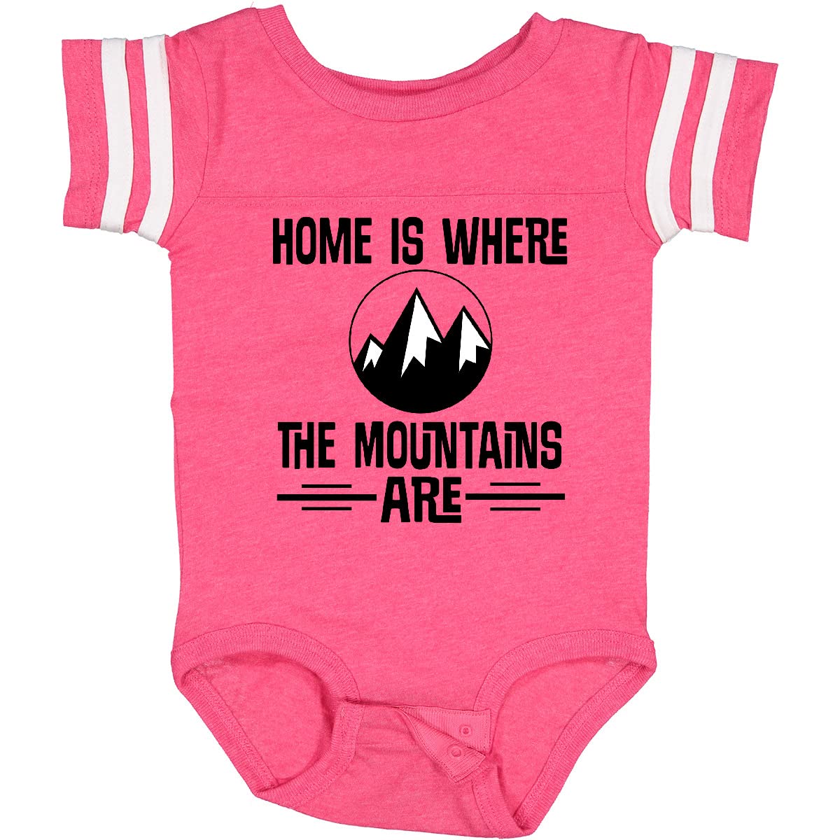 Inktastic Home is Where The Mountains Are Baby Bodysuit - Cute Mountain Design Infant Onesie for Boys & Girls - Perfect for Outdoor Adventures, Family Photos & Everyday Wear