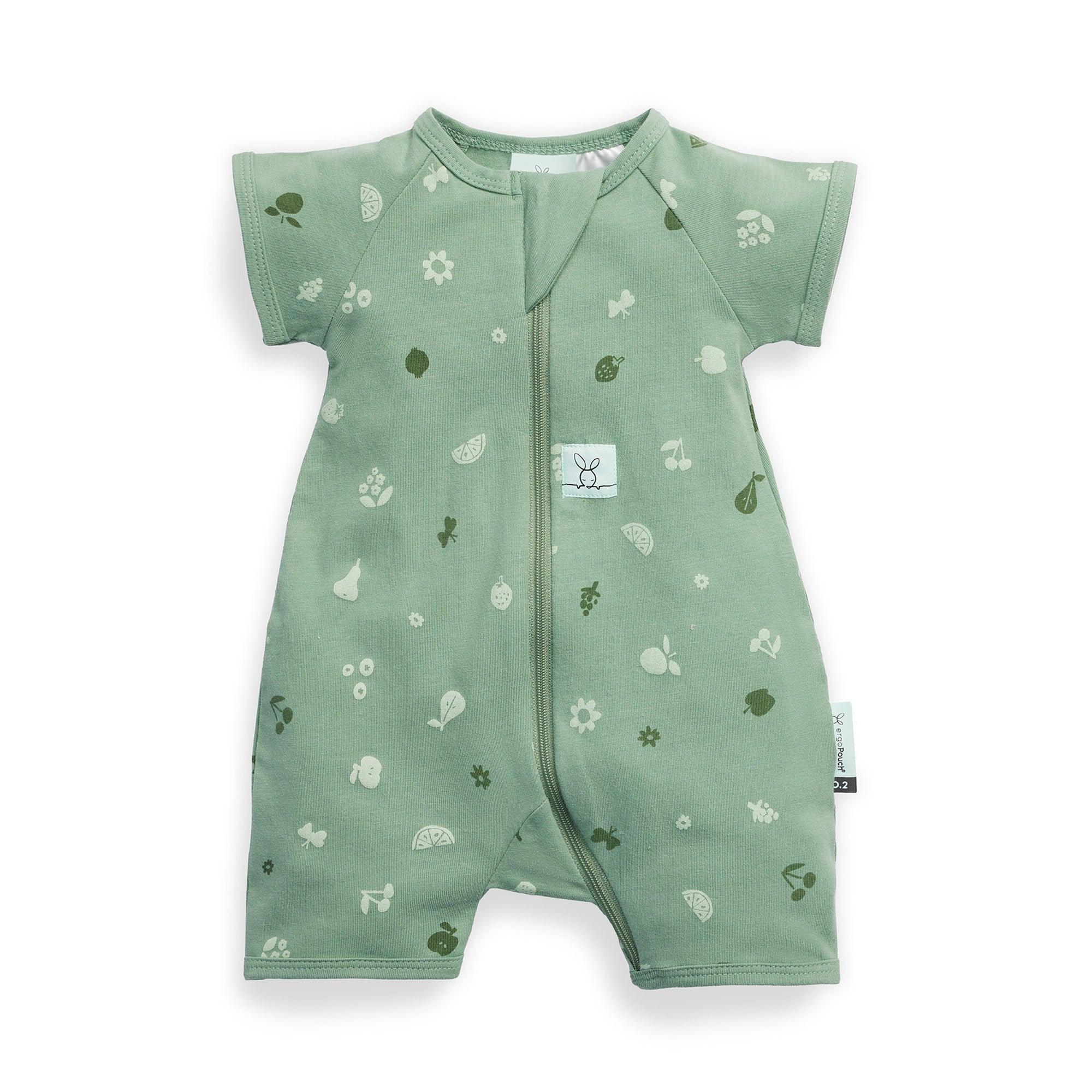 ErgoPouch 0.2 TOG Short Sleeve Sleep Zip Bodysuit - Organic Cotton Baby Sleepwear for Newborns & Infants - Perfect for Nursery, Daycare & Summer Nights - Sweet Orchard Print