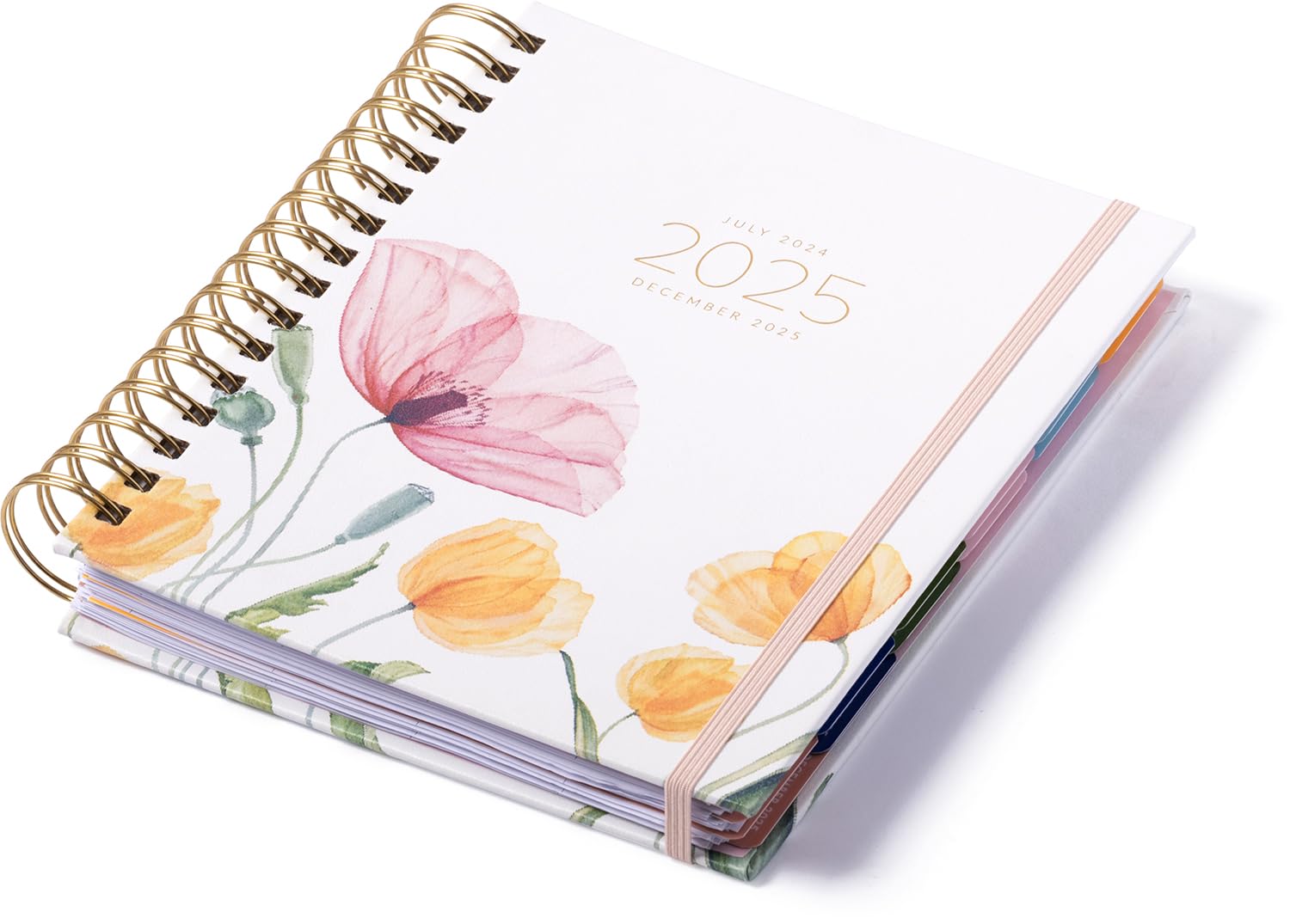 2024-2025 Eccolo Spiral Planner - 18-Month Weekly & Monthly Agenda with Floral Design, Stickers & Inspirational Quotes (7.75