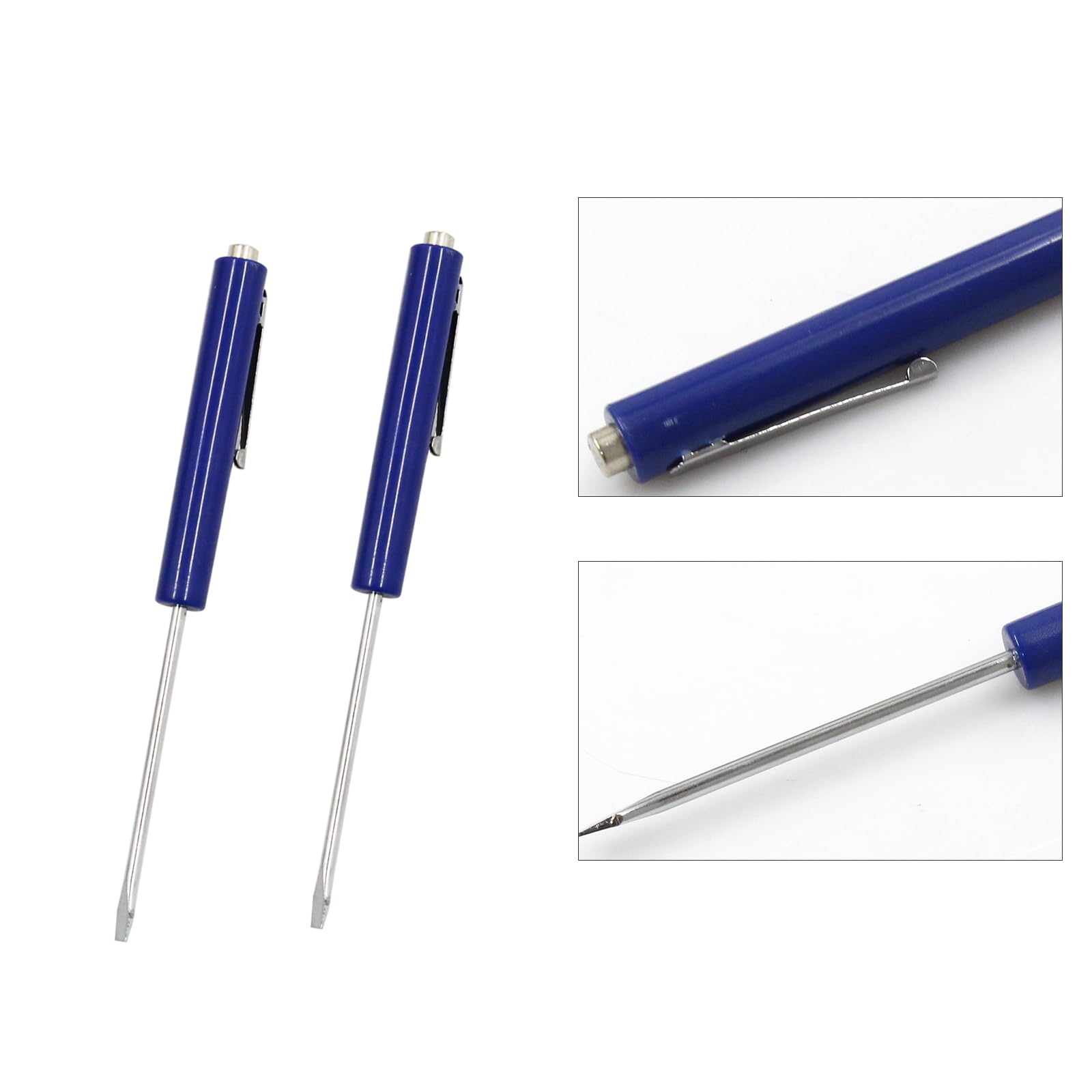 Mini Pocket Screwdriver Set - 2PCS Blue Portable Magnetic Screwdrivers with Slotted Tips for Electronics, Jewelry & Glasses Repair | Compact Tool for Home, Office & Travel Use