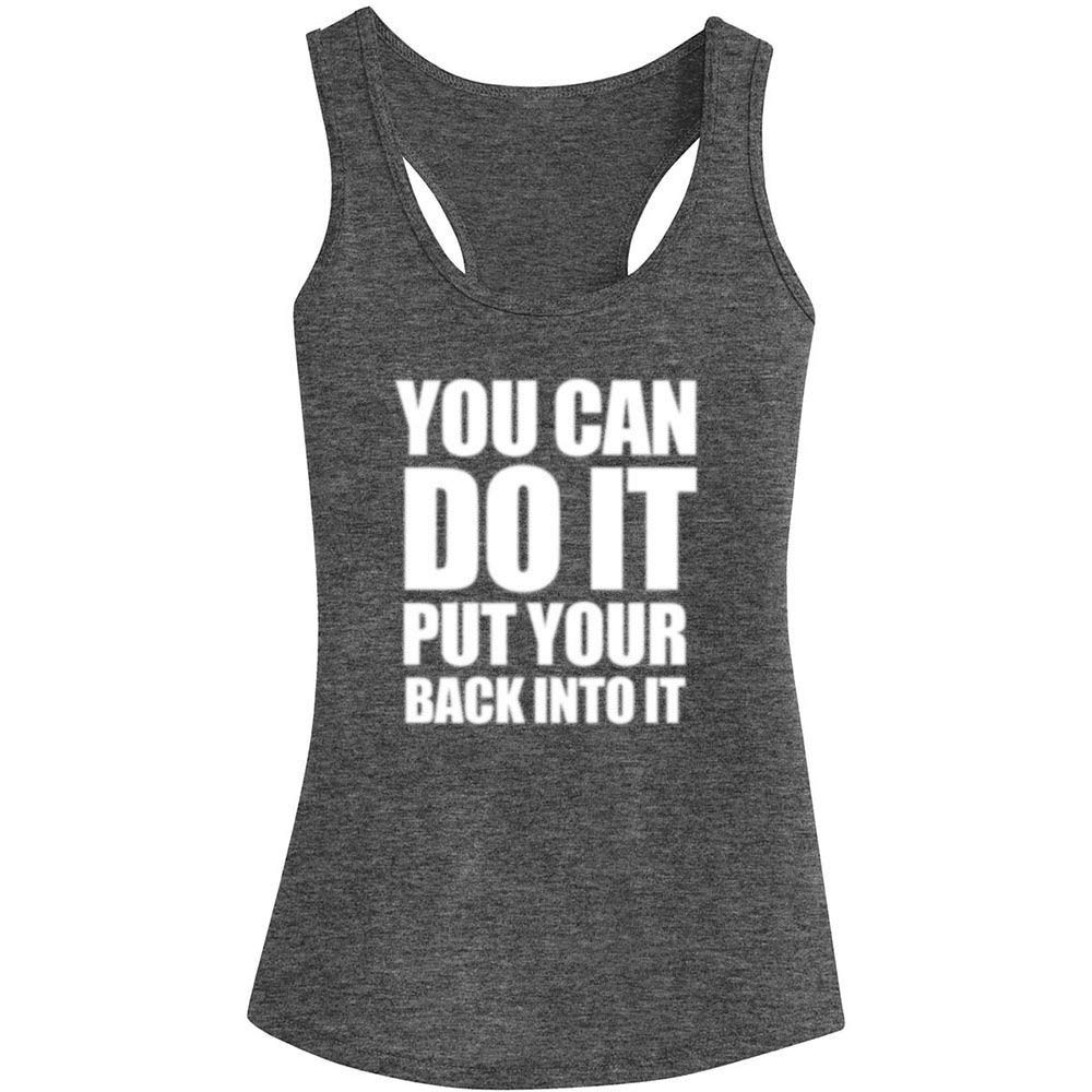 Funny 'You Can Do It' Workout Tank Tops for Women - Racerback Sleeveless Gym Shirts | Perfect for Fitness, Yoga & Running