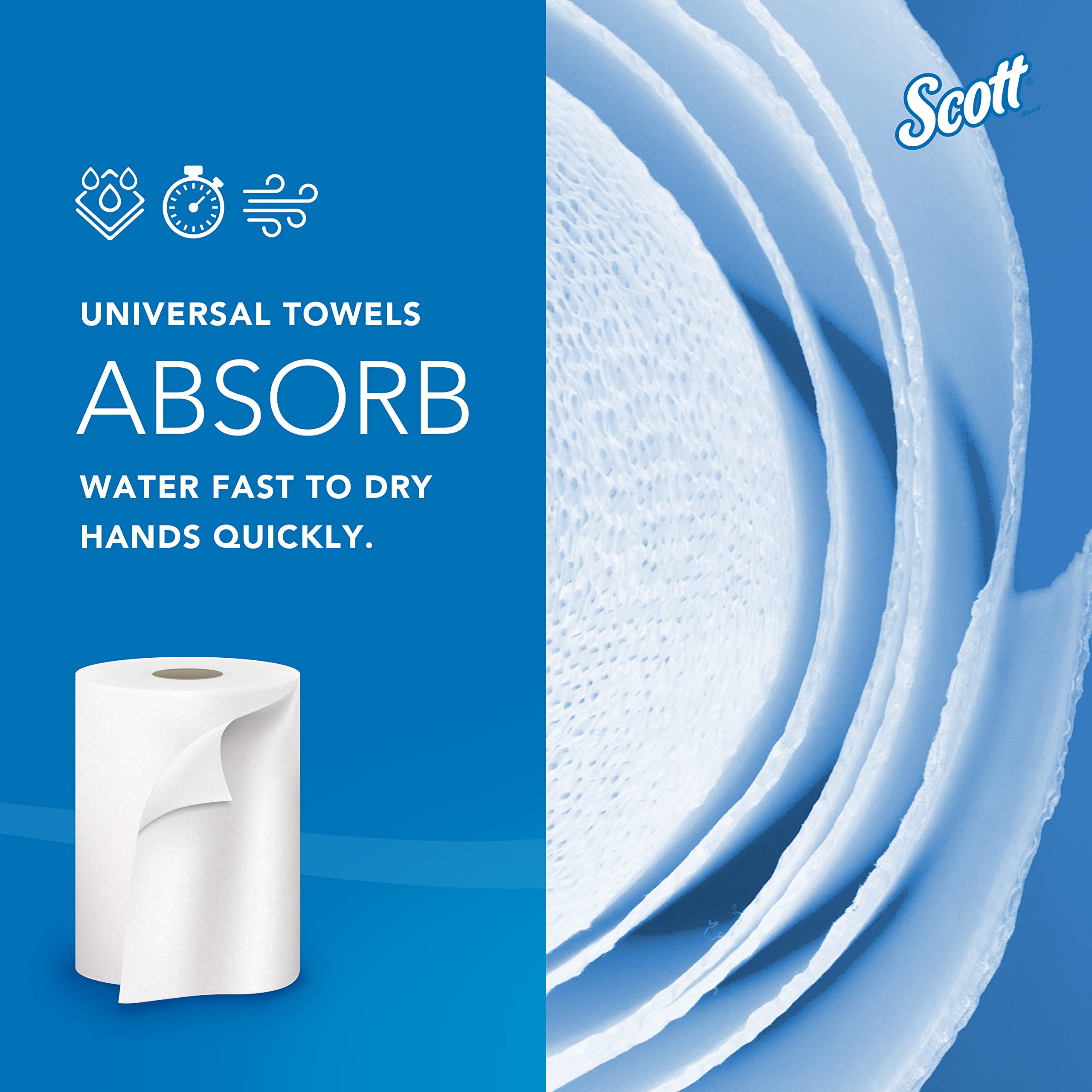 Scott Professional Essential Universal High-Capacity Hard Roll Paper Towels - 12 Rolls (1,000' Each) | 1.5