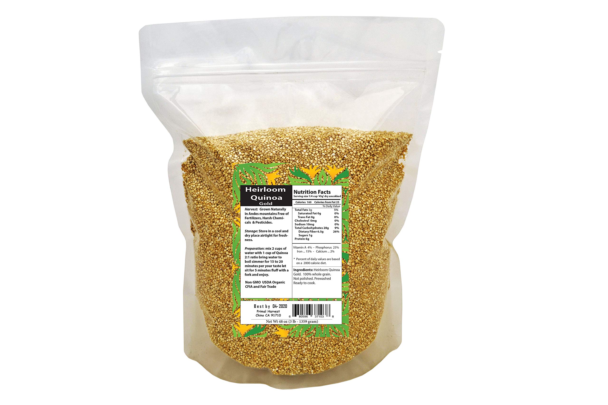 Organic Golden White Whole Quinoa Grain - Royal Non-GMO, Gluten-Free Bulk (55 lb) | Perfect for Healthy Cooking, Salads, Meal Prep & Vegan Recipes