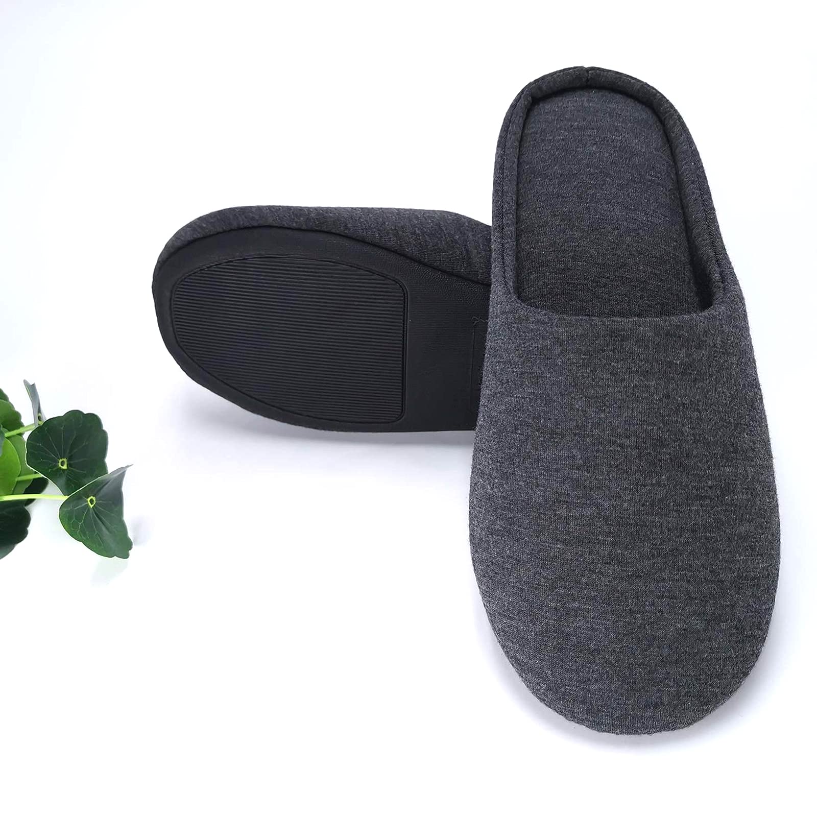 Women's Comfortable Cotton House Slippers - Lightweight Washable Memory Foam Indoor Slippers with Non-Slip Rubber Soles for Bedroom, Lounge & Home Relaxation