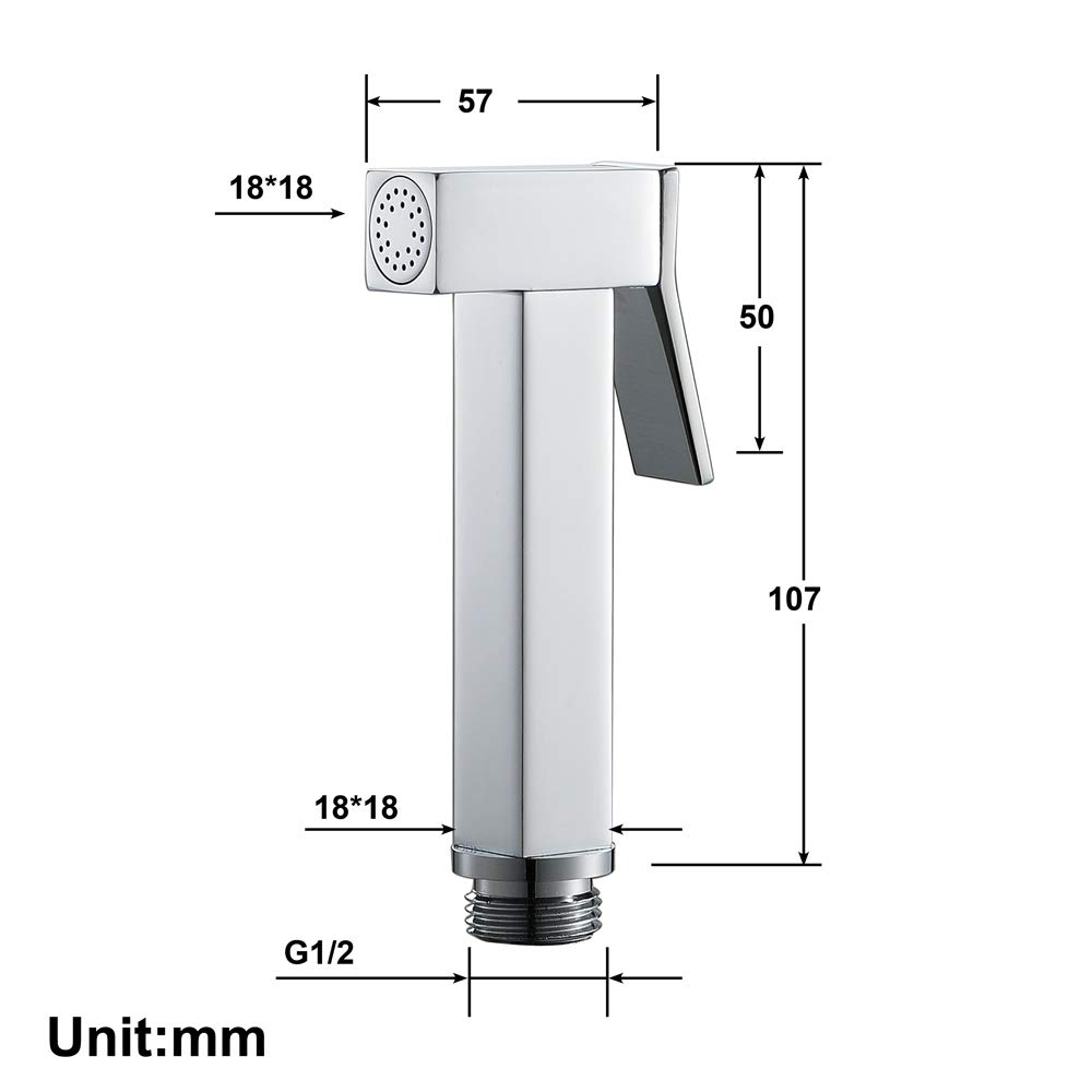 Premium Brass Handheld Shower Sprayer - Adjustable Toilet/Bidet Sprayer for Bathroom, Pet Bathing, Squatting Pan & Floor Cleaning | Perfect for Home, RV & Outdoor Use