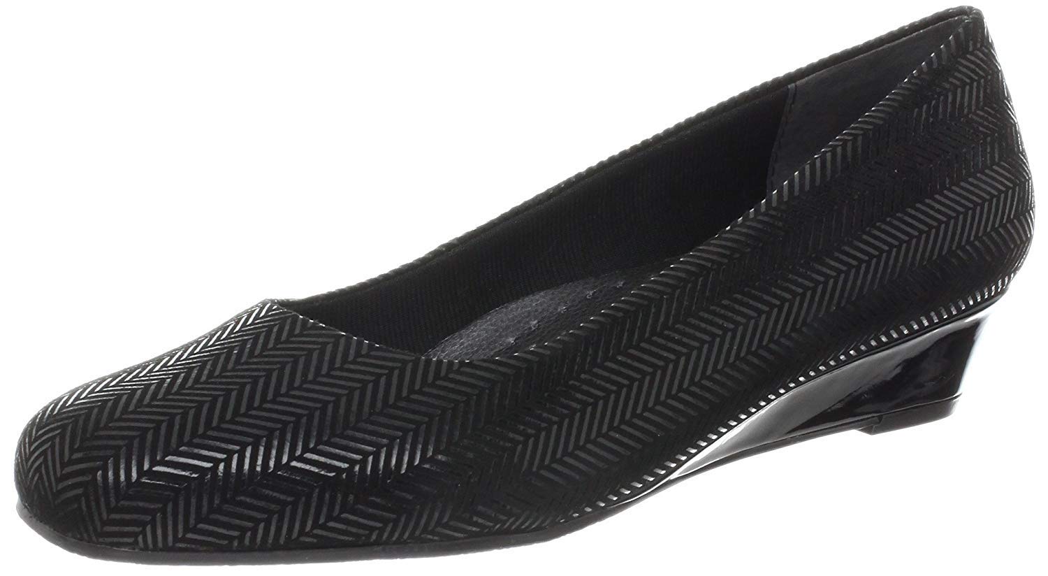 Trotters Women's Lauren Dress Wedge Sandals - Black Size 12 M US | Comfortable Heels for Work, Wedding & Summer Outfits