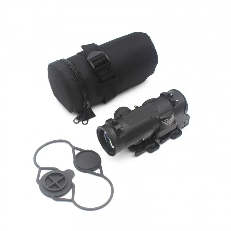 Tactical Rifle Scope 1-4x24 DR Fixed Dual Field of View with Red Illuminated Reticle - Full Markings for Airsoft, Hunting & Tactical Shooting | Perfect for Low Light Conditions & Precision Targeting
