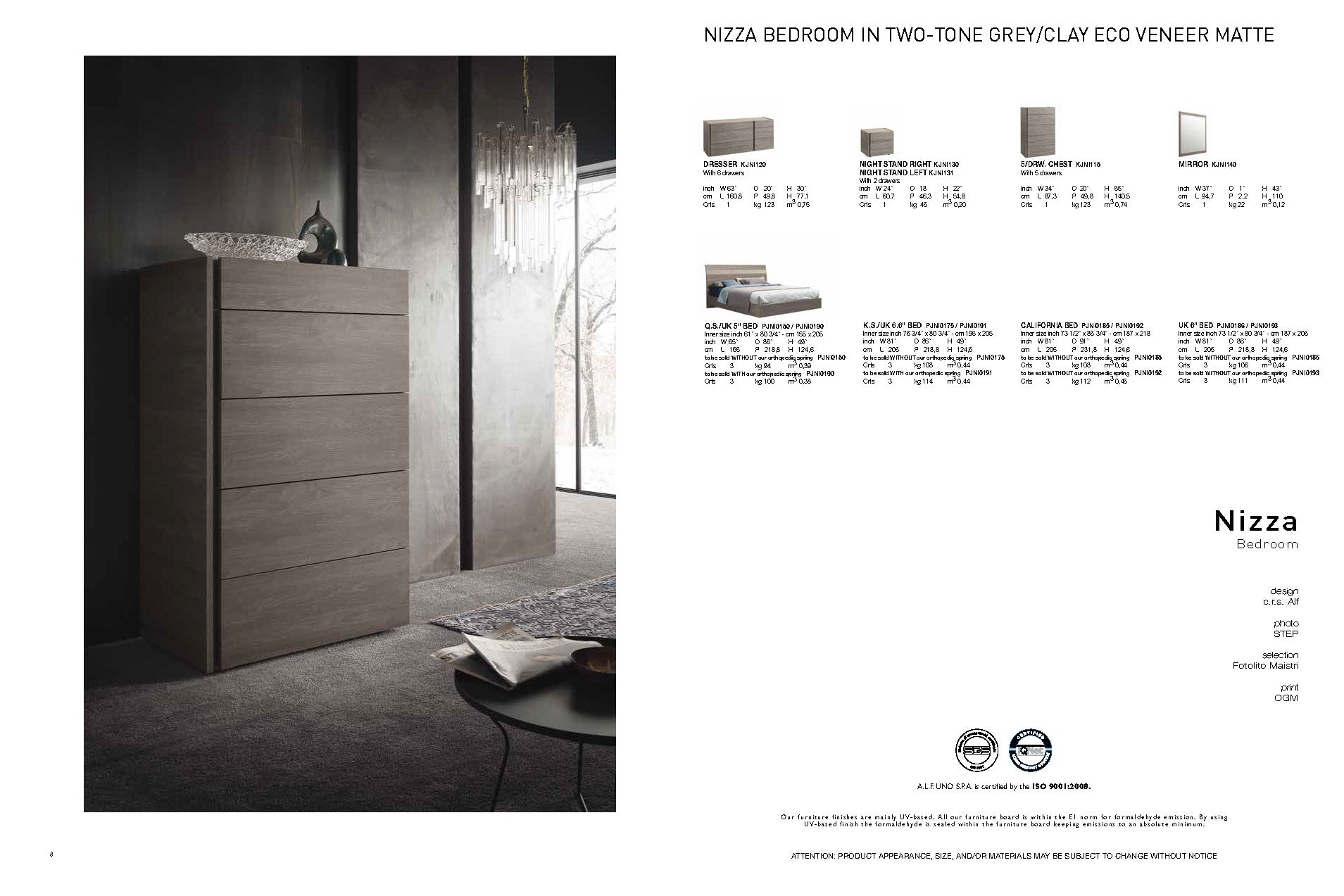 ALF NIZZA Luxury Bedroom Furniture Set - Modern Bed Frame, Nightstand & Dresser Collection for Master Bedroom Decor | Perfect for Home, Apartment & Guest Room