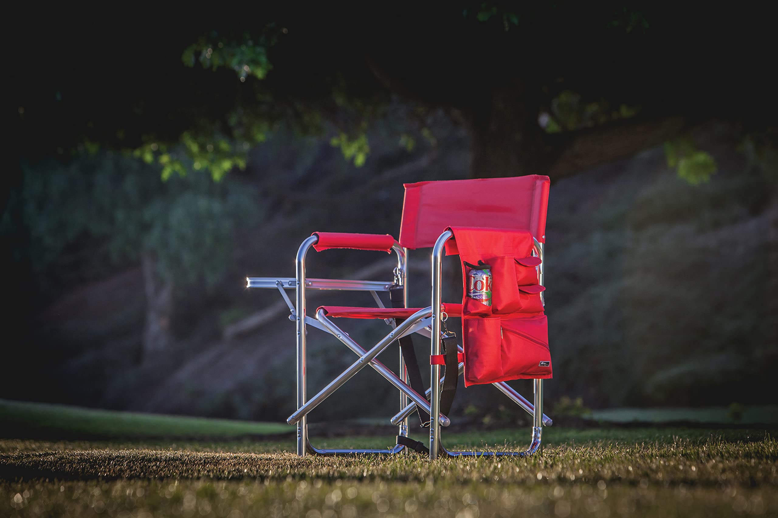 PICNIC TIME NHL Washington Capitals Folding Sports Chair with Side Table - Portable Beach & Camping Chair for Adults - Perfect for Tailgating, Outdoor Concerts & Backyard BBQs