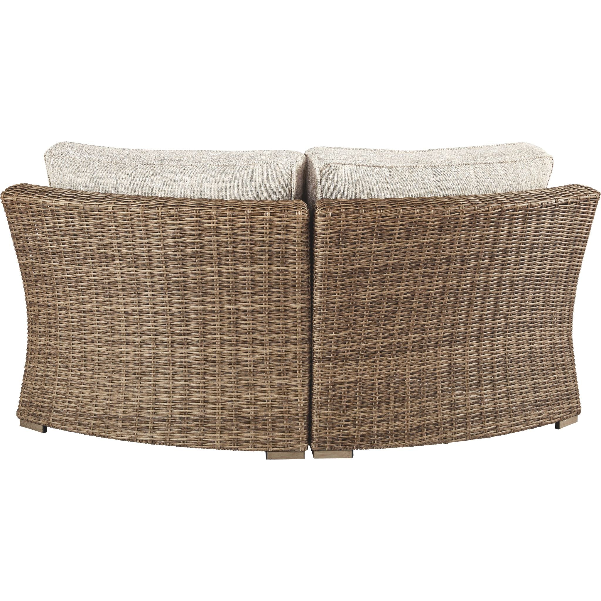 Beachcroft Outdoor Corner Chair with Cushion - White/Beige - Patio, Garden, Poolside & Balcony Relaxation Furniture