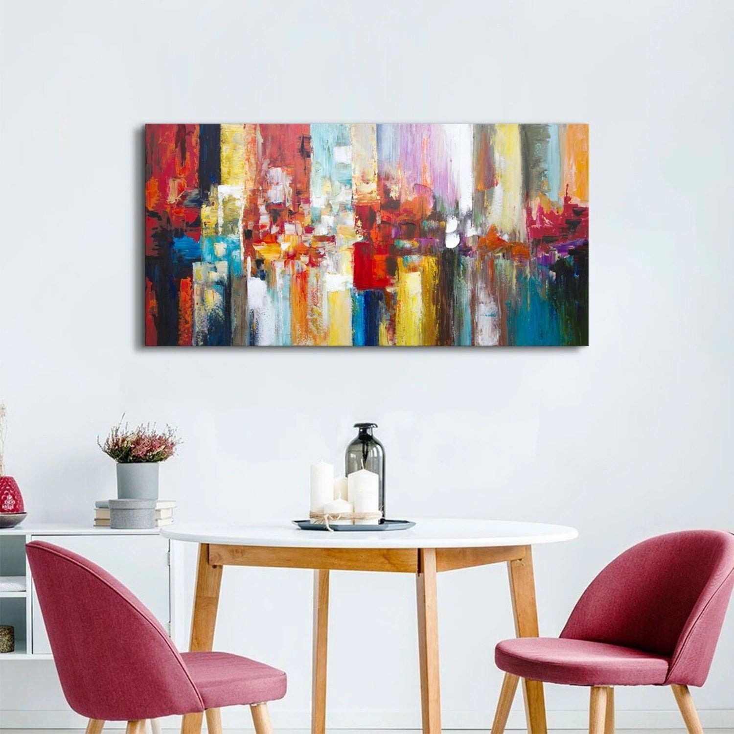 Abstract Painting #AB 318 - Modern Wall Art Decor for Living Room, Bedroom & Office | Handmade Canvas Artwork