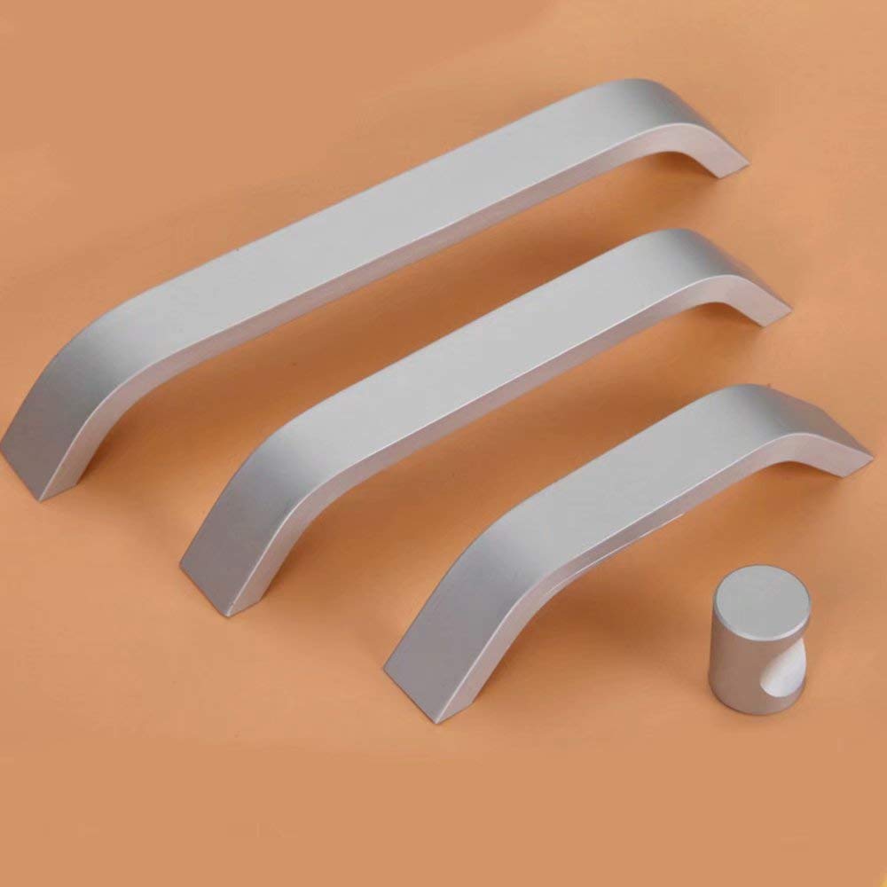 Modern Cabinet Handles 10-Pack - Silver Drawer Pulls for Dresser & Closet