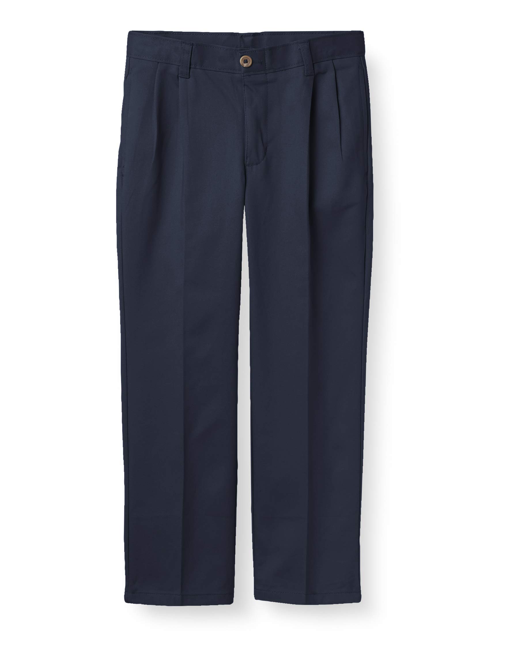 Chaps Boys' School Uniform Pleated Twill Pants - Comfortable & Durable Dress Pants for School, Church & Formal Occasions