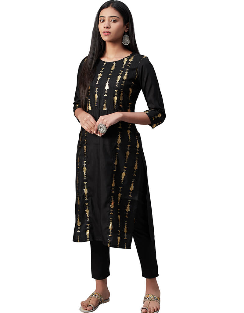 Elegant Black Poly Silk Pant Suit for Women - Formal Office Wear & Evening Party Outfit