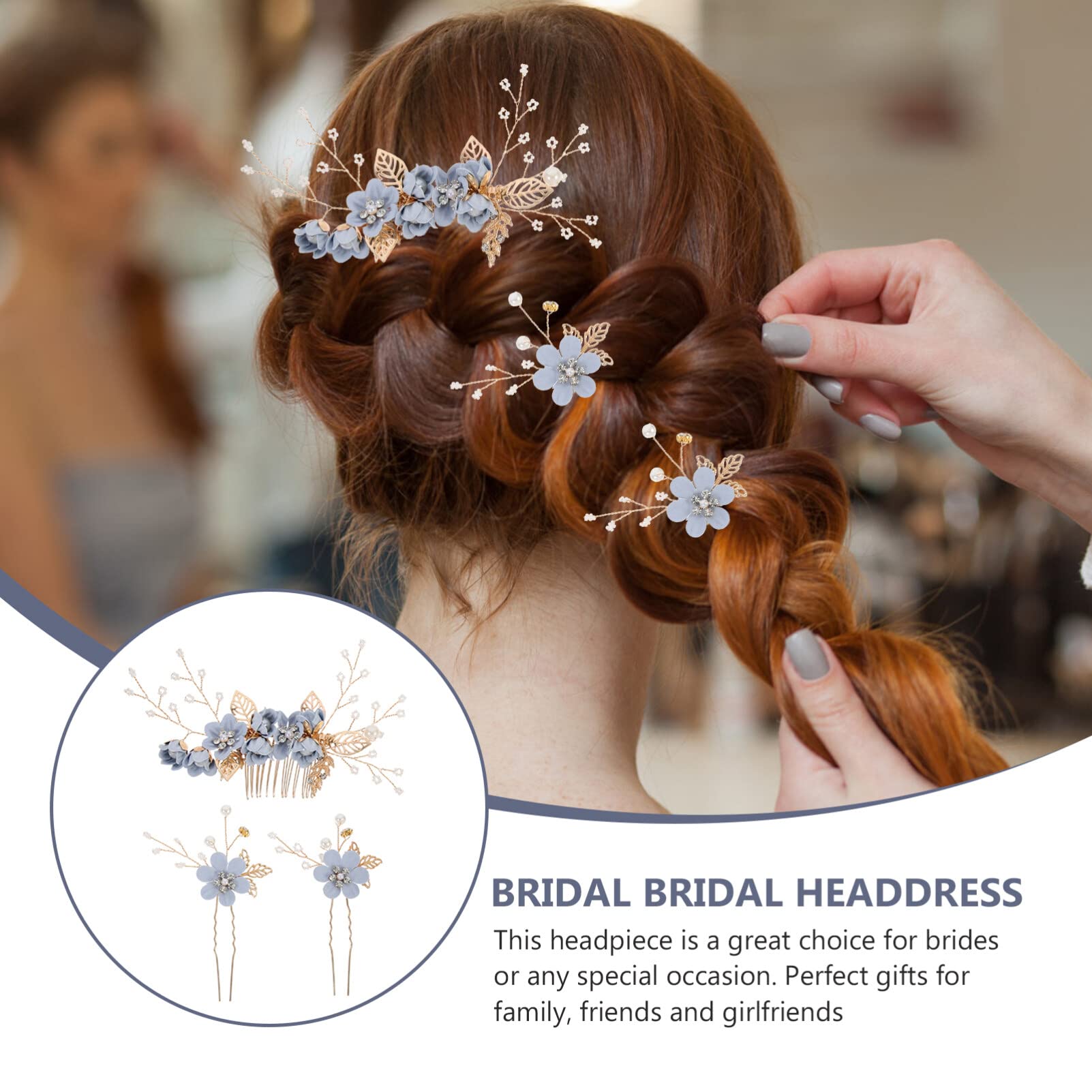 MagicLulu 3Pcs Rhinestone Flower Hair Pin Set for Brides - Elegant Wedding Hair Accessories, Bridal Hair Jewelry, Gorgeous Hairpieces for Weddings, Prom & Special Occasions