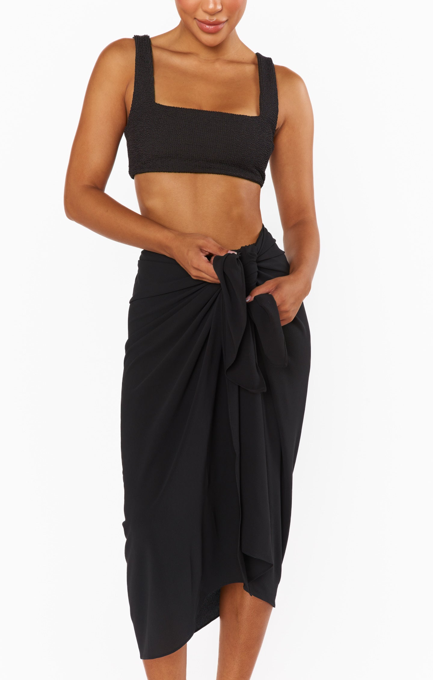Kiran Sarong - Premium Black Beach Wrap for Women | Stylish Cover-Up for Swimwear, Poolside, Vacation & Summer Outfits