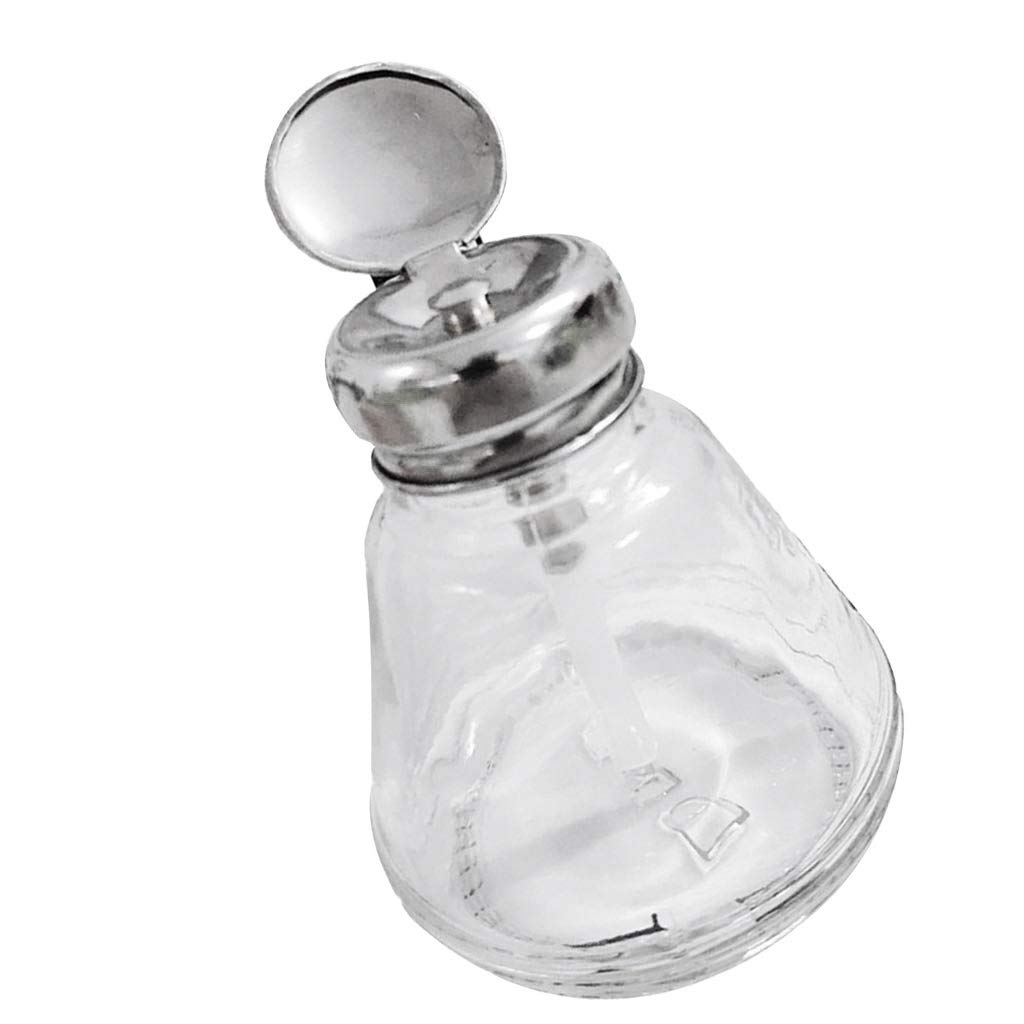 PURPLLE Empty Nail Polish Pump Dispenser - Glass Bottle with Press Down Pump for Salon & DIY Nail Art - Perfect for Refilling, Mixing, and Storing Nail Polish