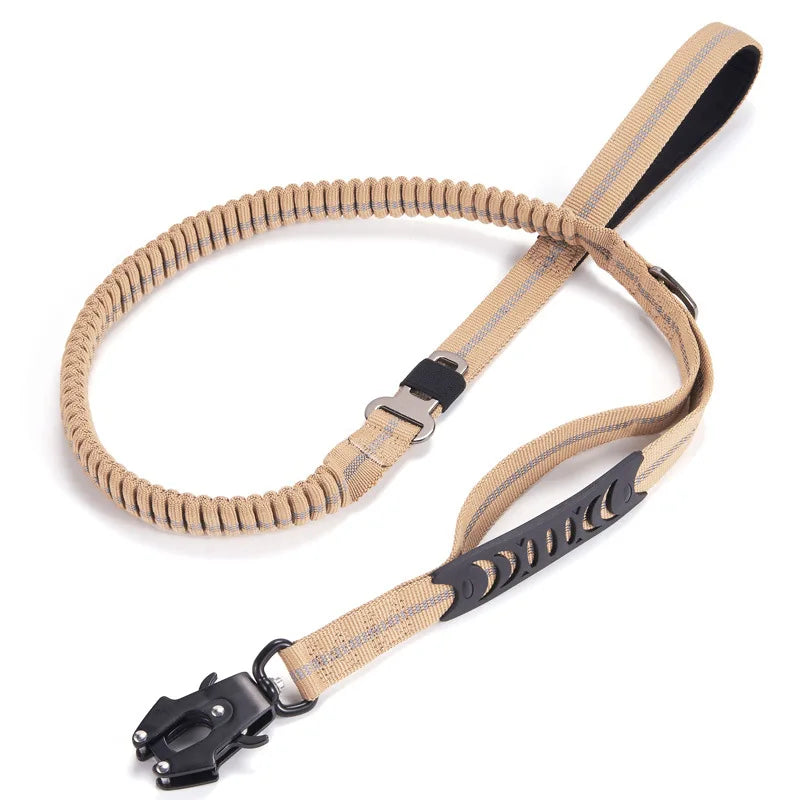 Premium Heavy Duty Tactical Bungee Dog Leash - Shock Absorbing Retractable Lead for Large Dogs, Walking, Hiking & Outdoor Adventures