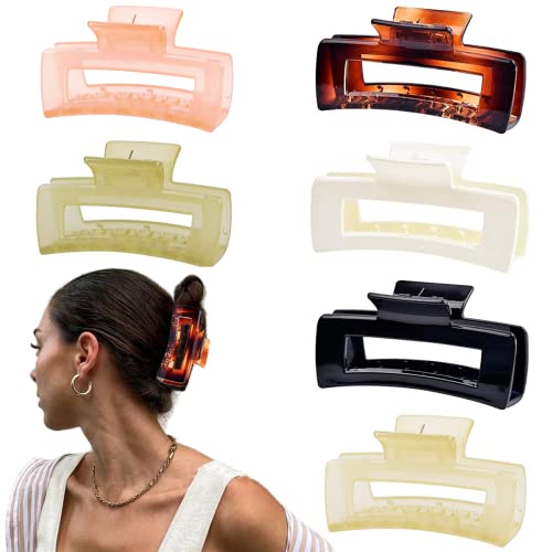 6Pcs Acrylic Hair Claw Clips for Women - Fashion Hair Accessories for Thin Hair, Perfect for Daily Styling