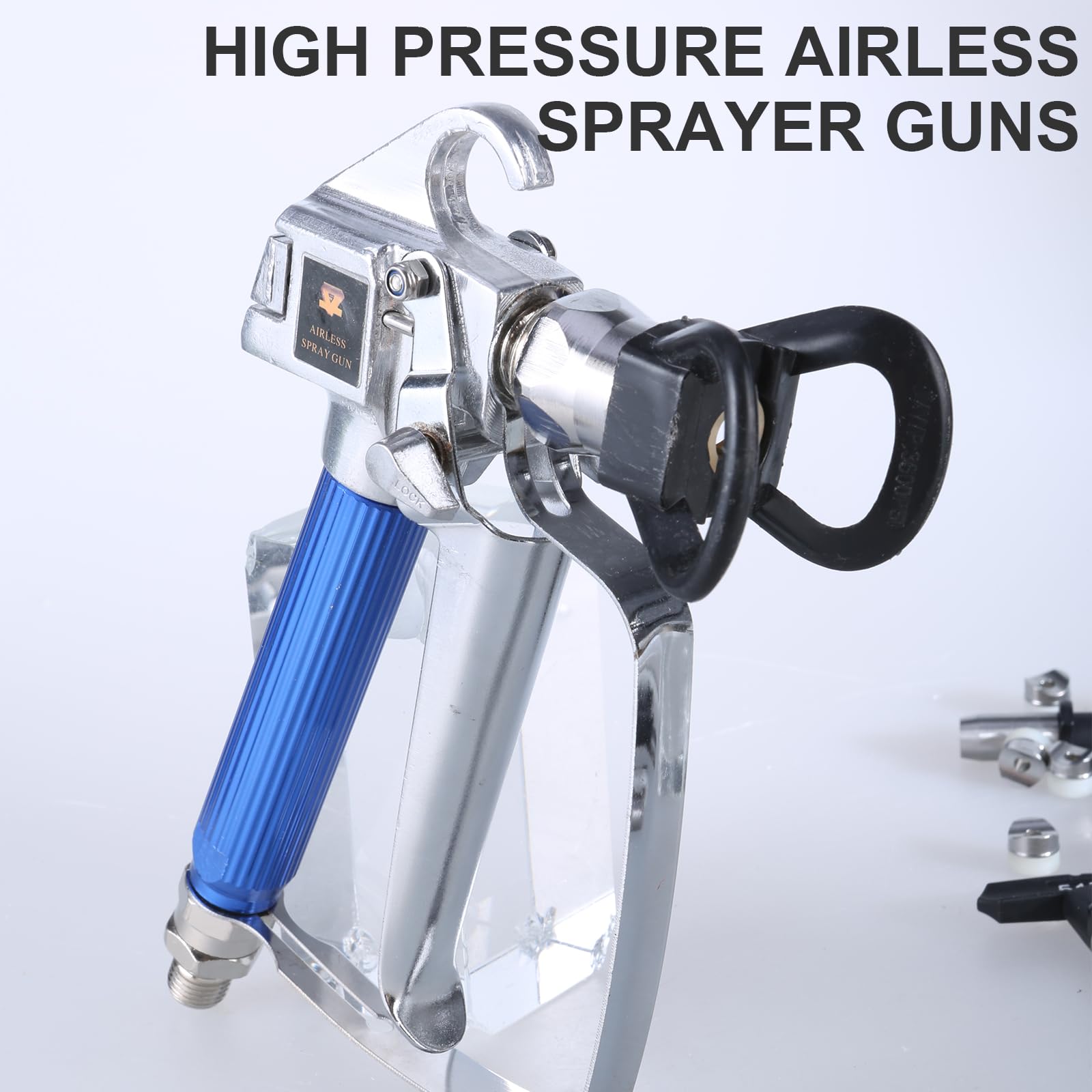 BLULILY 12-Piece Airless Spray Gun Kit with Nozzle Guard - Includes 5 Spray Tips & 5 Airless Paint Spray Guns for Professional Painting Projects - Perfect for Home Renovation, Furniture Refinishing, and DIY Painting Jobs