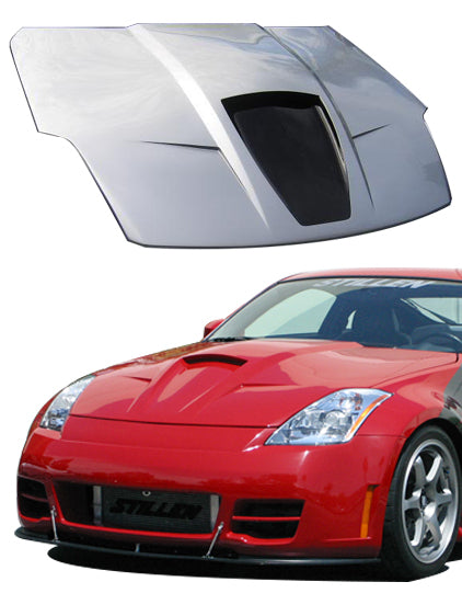 2003-2006 Nissan 350Z Z33 Fiberglass Power Hood - Series 2 OEM Replacement (Part #1035008) - Perfect for Performance Upgrades & Car Shows