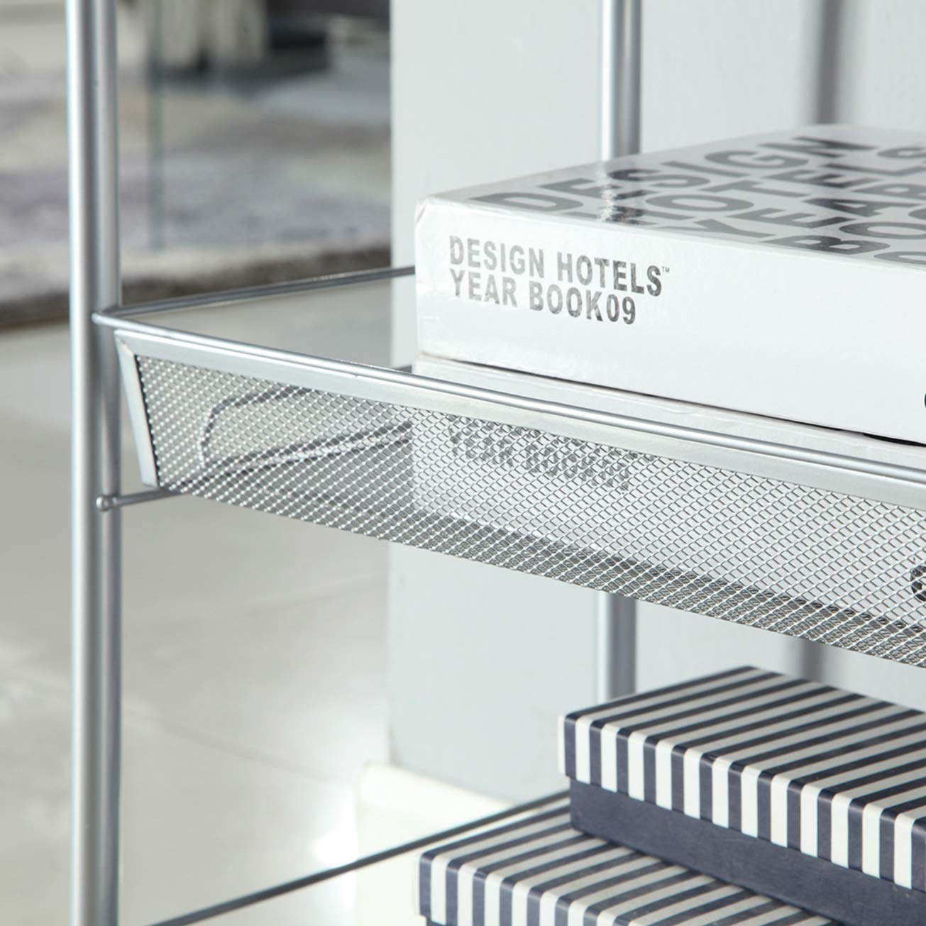 5-Tier Honeycomb Mesh Storage Cart - Removable Shelves, Silver Utility Organizer for Kitchen, Bathroom, Living Room | Space-Saving Solution for Pantry, Office, Dorm & Closet Organization