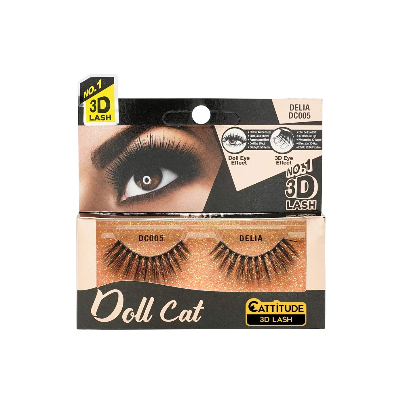 Delia - 3D Doll Cat Eyelashes for Dramatic Volume & Length | Perfect for Cosplay, Halloween, and Party Makeup Looks
