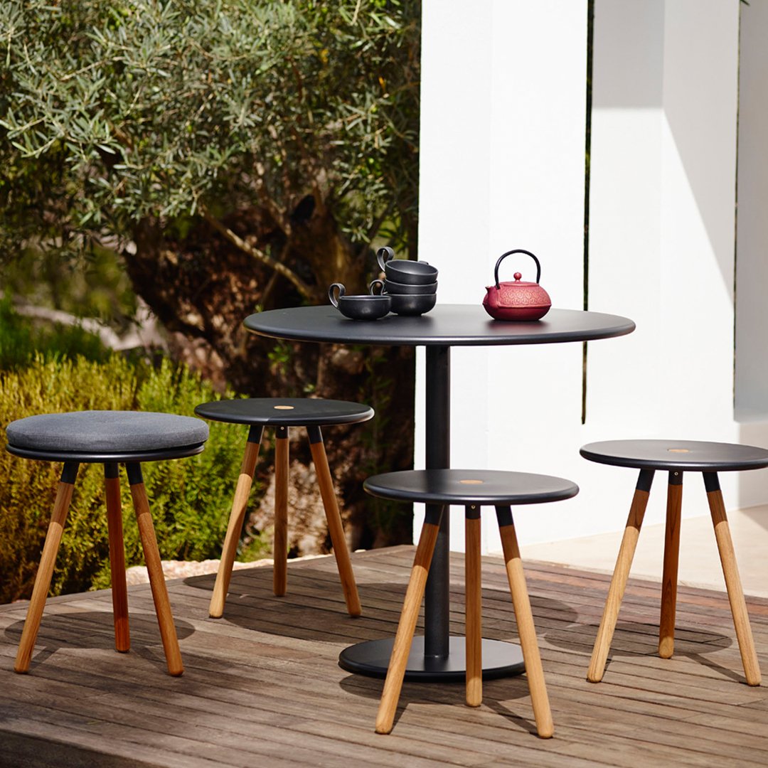 Durable Outdoor Side Table with Storage - Foldable Patio Footstool for Garden, Poolside & Balcony Use