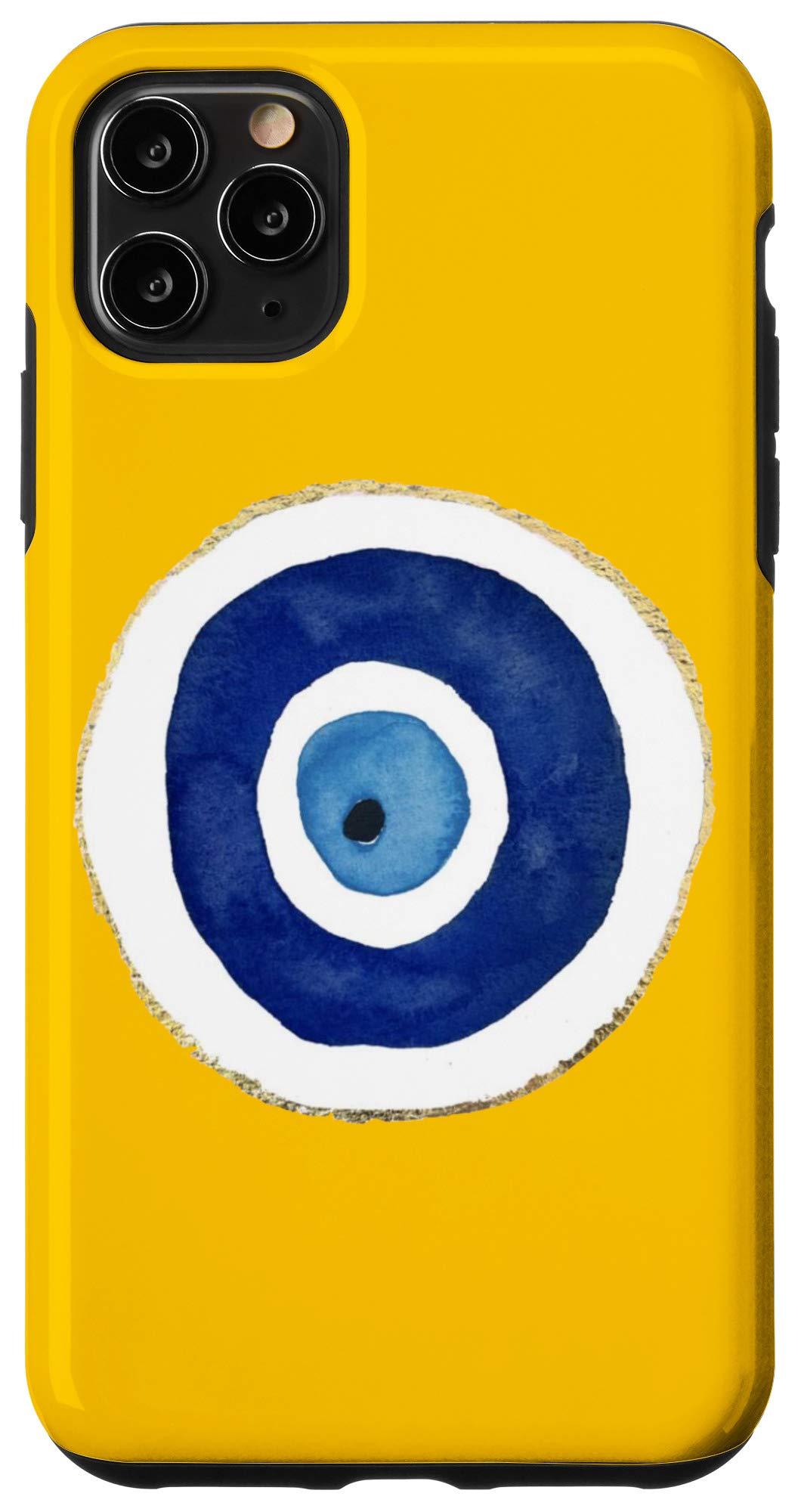 iPhone 11 Pro Max Case with Evil Eye Design - Yellow Protective Cover for Shock Absorption | Perfect for Daily Use, Travel & Gift Giving