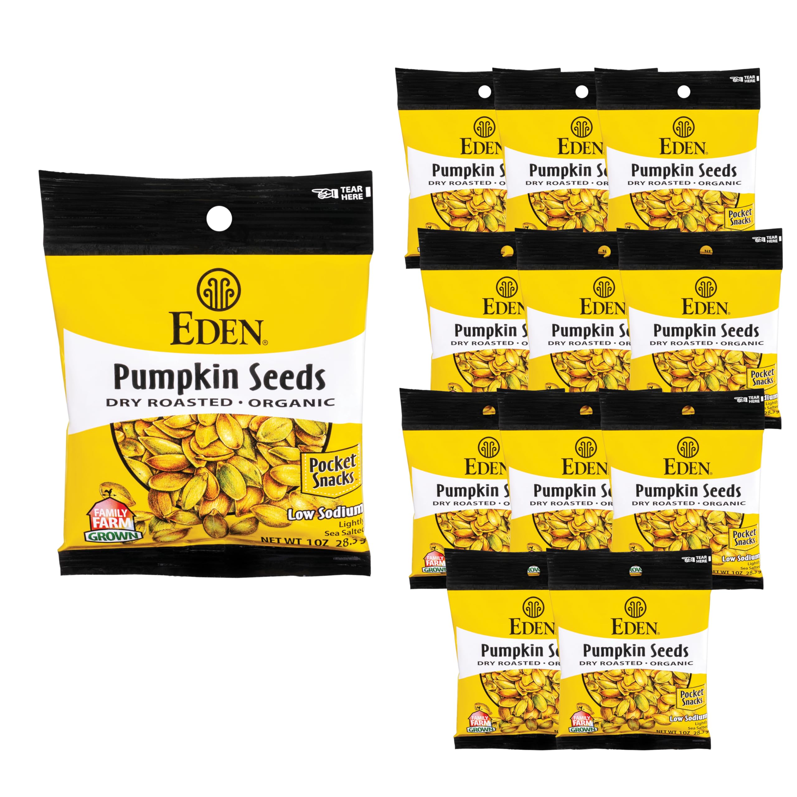 Organic Pumpkin Seeds Snacks - Dry Roasted, Lightly Salted, Hulled Pepitas - 1 oz (24-Pack) - Healthy On-the-Go Snack for Work, Hiking & Road Trips