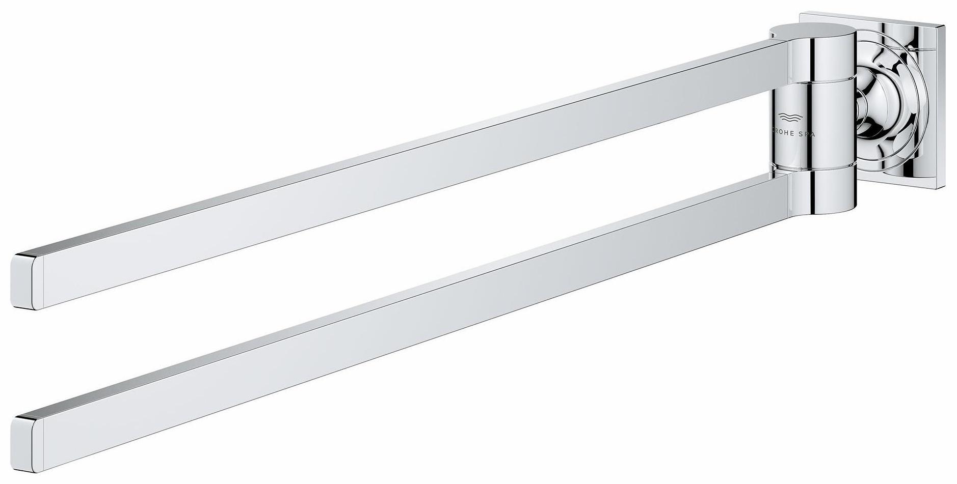 Grohe Allure Double Towel Bar in Chrome - 40342001 - Perfect for Bathroom & Spa Decor, Modern Towel Holder for Luxury Homes & Hotels