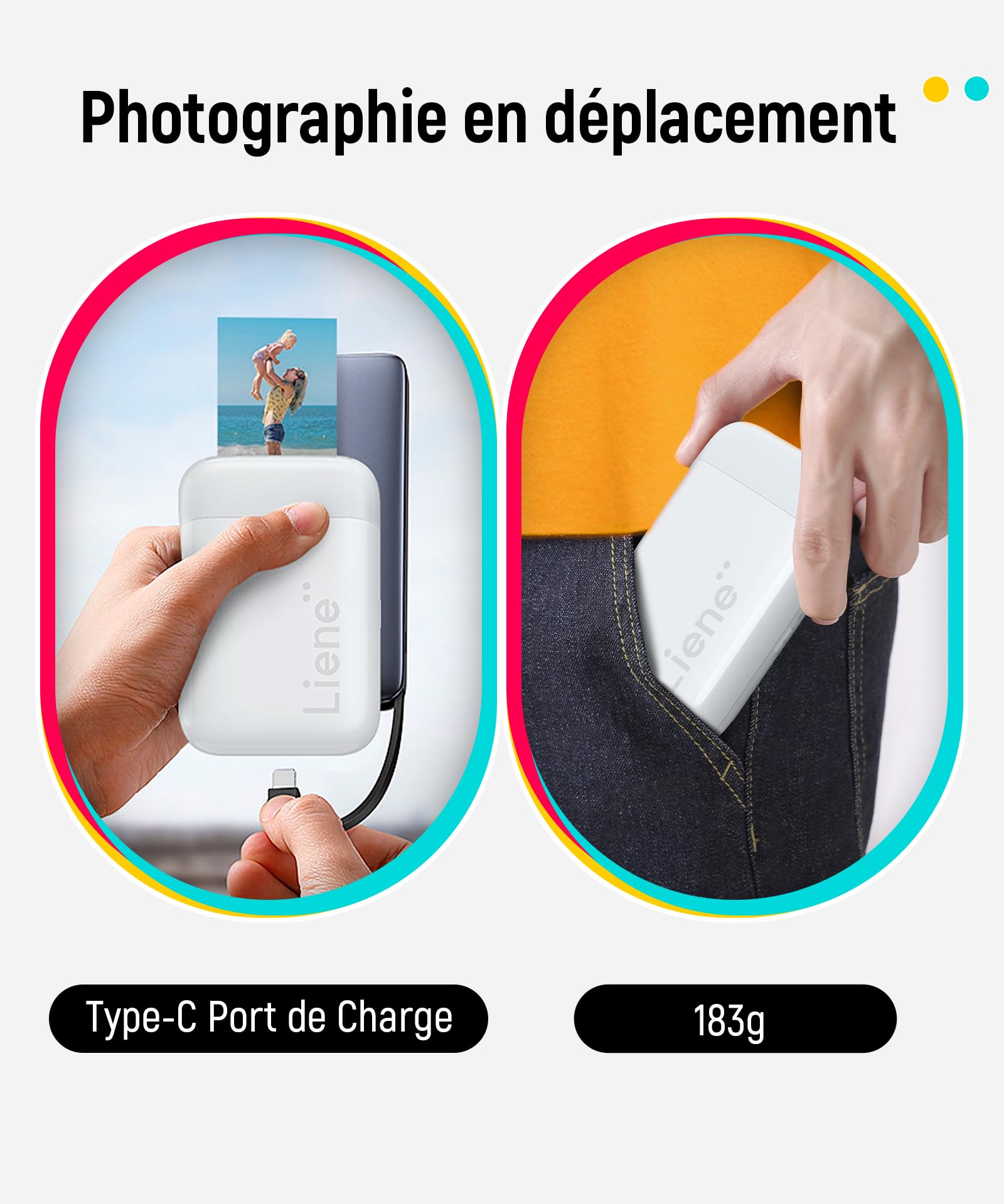 Liene Mini Bluetooth Photo Printer - 2x3