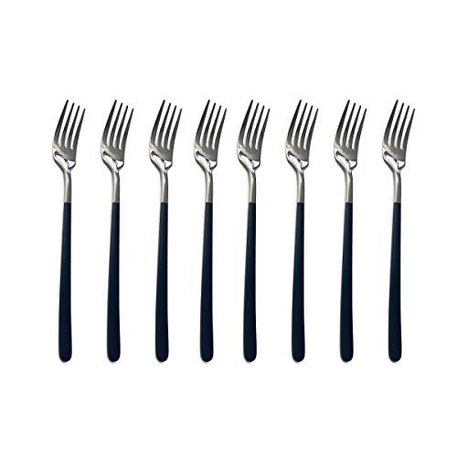 Black Silver Dessert Fork 8p