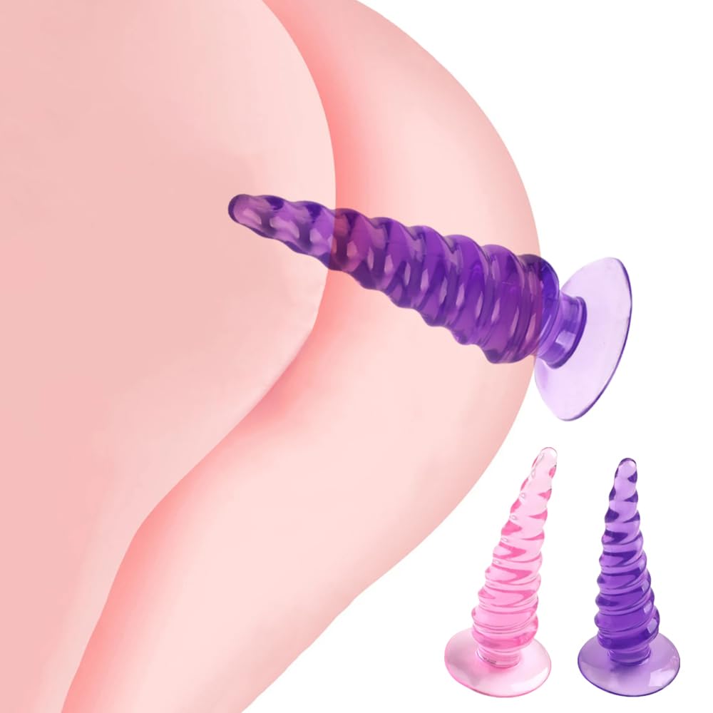 2Pcs Small Silicone Anal Training Plugs for Beginners - Soft & Textured Butt Plugs for Men, Women & Couples - Perfect for Anal Play, Sex Training & Sensual Exploration
