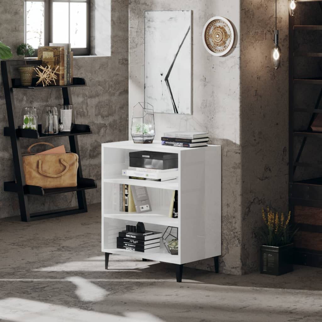 Modern White High-Gloss Console Table - 22.4