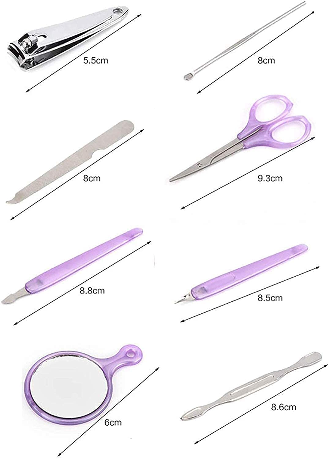 ATETO 8-in-1 Stainless Steel Manicure & Pedicure Set - Compact Apple Shaped Nail Clippers, Cleaner & Care Tools with Travel Case (1 Pack) - Perfect for Home Salon, Travel & Gift Giving