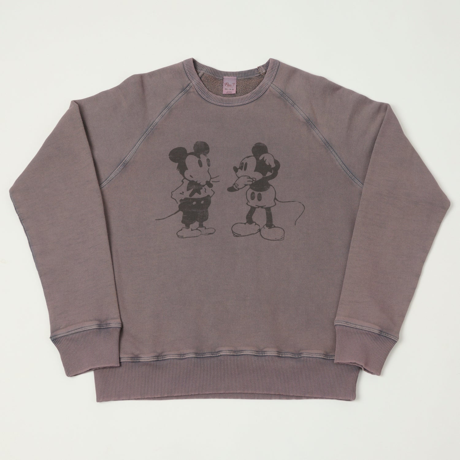 Vintage 1950s Flea T Raglan 'Mono Mickey Evolution' Sweatshirt - Navy Blue Retro Mickey Mouse Graphic Pullover for Men & Women - Perfect for Casual Wear, Disney Fan Gifts & Retro Fashion Lovers