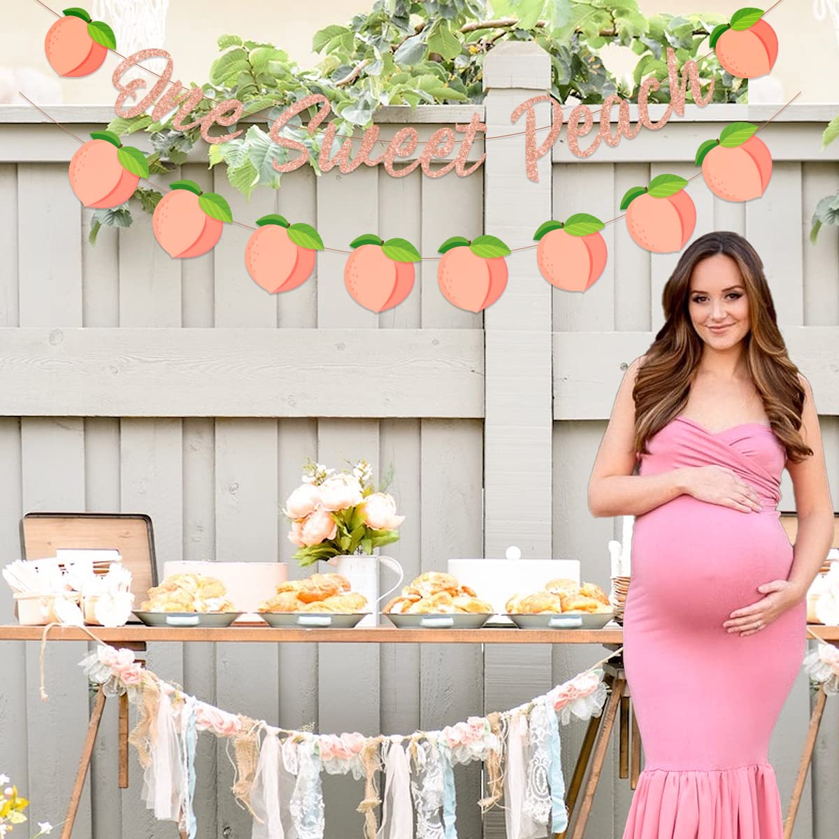 Sweet Peach Birthday Banner - First Birthday Party Decorations for Girls | Peach-Themed Baby Shower, Nursery & 1st Birthday Party Decor