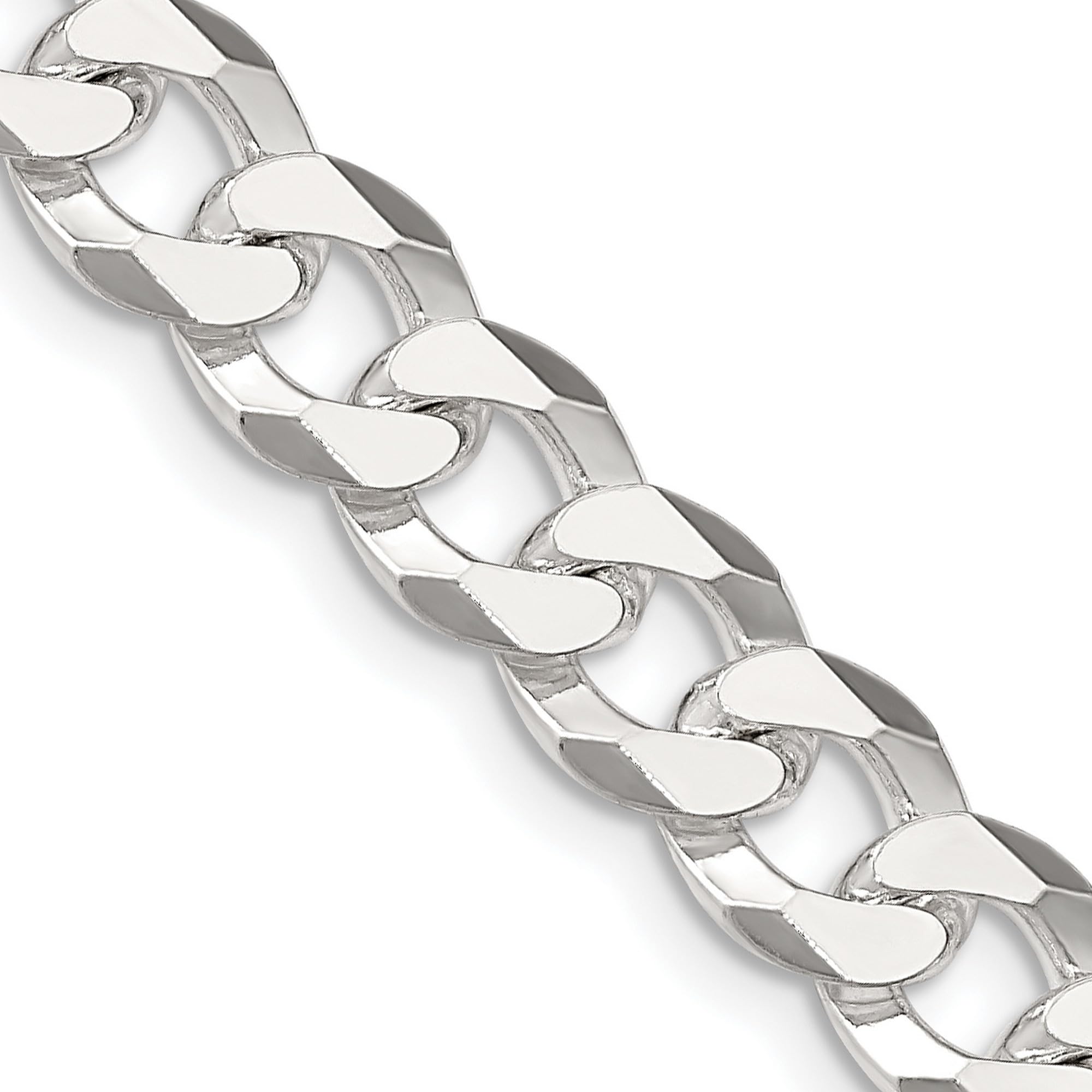 925 Sterling Silver Beveled Curb Chain Necklace, Bracelet or Anklet - Durable & Hypoallergenic Jewelry for Women & Men - Perfect for Everyday Wear, Gifts & Special Occasions
