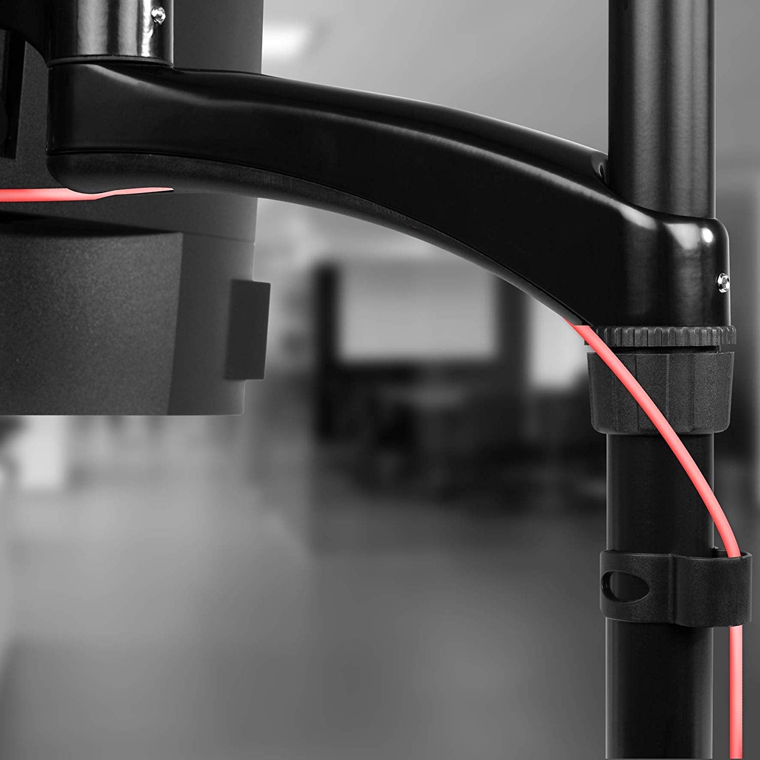 Duronic DM454 Quad Monitor Arm Stand - Adjustable Aluminum Desk Mount for 4 Screens (15-27 Inch), VESA 75/100, 5kg Capacity per Screen, 360° Rotation & 90° Tilt - Perfect for Home Office, Gaming Setup & Multi-Screen Workstations