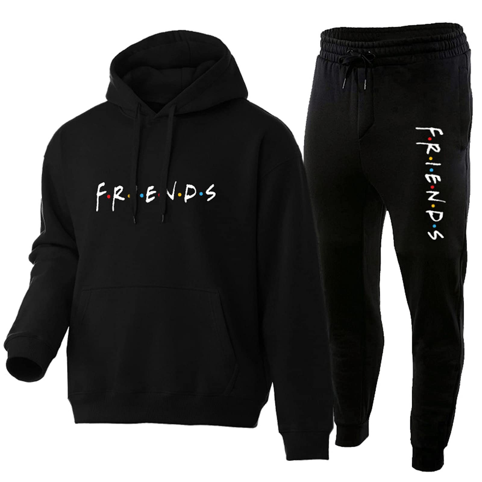 Unisex Friends Print Hoodie & Sweatpants Set - Funny TV Show Inspired Pullover Sweatshirt Tracksuit for Men & Women | Perfect for Casual Wear, Lounge Outfits & Fan Gifts