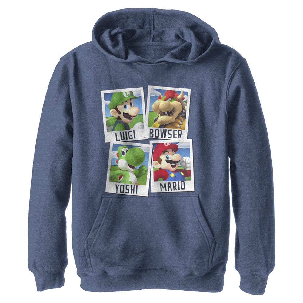 Nintendo Kids Super Polaroid Youth Pullover Hoodie - Soft Fleece Jacket for Boys & Girls - Perfect for School, Playdates & Outdoor Adventures