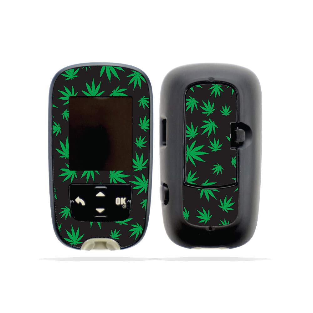 Accu-Chek Guide Vinyl Skin Wrap - Marijuana Design | Durable Protective Cover for Diabetes Glucose Meter | Easy to Apply & Remove | Made in USA | Perfect for Personalizing Medical Devices at Home or Clinic