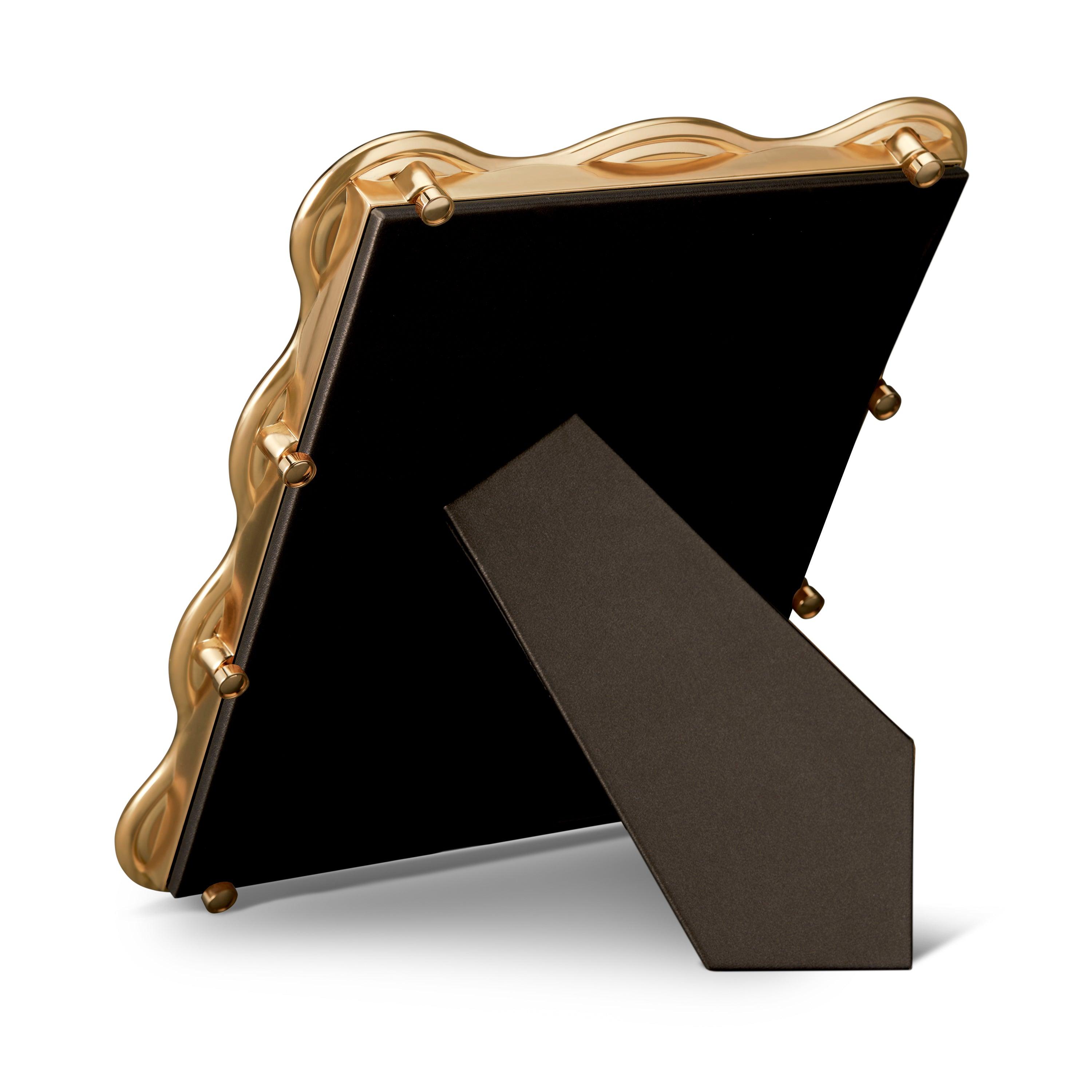8x10 Gold Ripple Frame - Elegant Photo Display for Home, Office & Wedding Decor