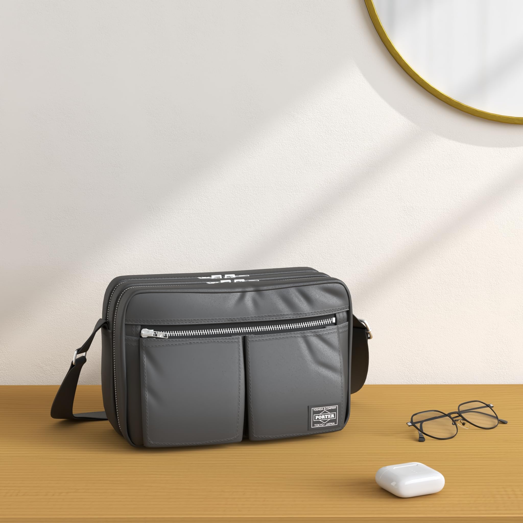 Yoshida Porter Freestyle Shoulder Bag Black 707-08212 - Stylish & Durable Crossbody Bag for Travel, Work & Everyday Use