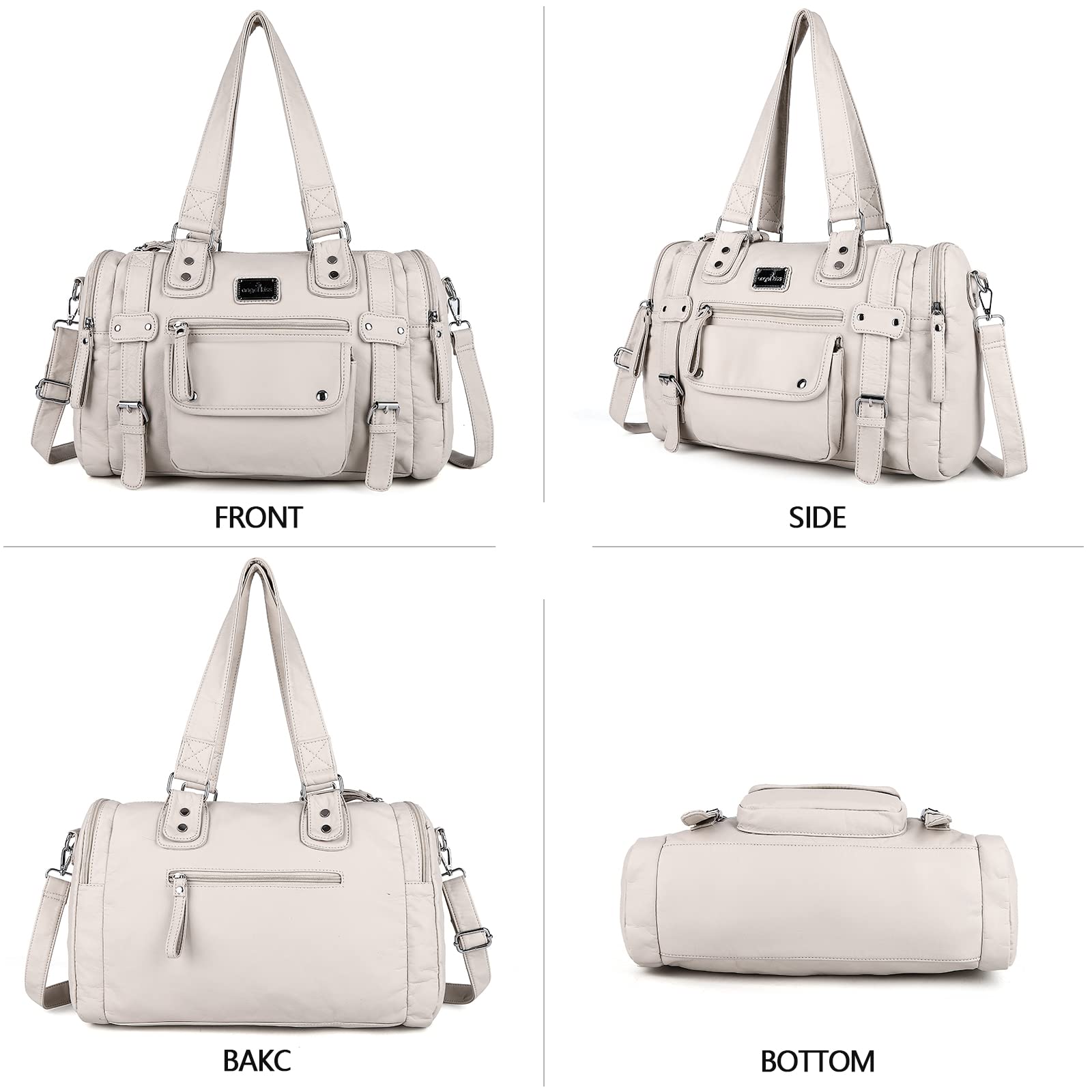 Angelkiss Women's Soft Leather Purses - Stylish Hobo Bags, Satchel Shoulder Bags & Tote Crossbody Bags for Work, Travel & Everyday Use